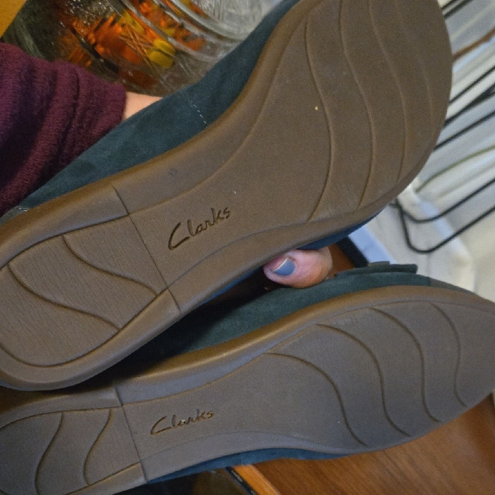 Clarks Teal Flats Size 9 - Picture 4 of 5